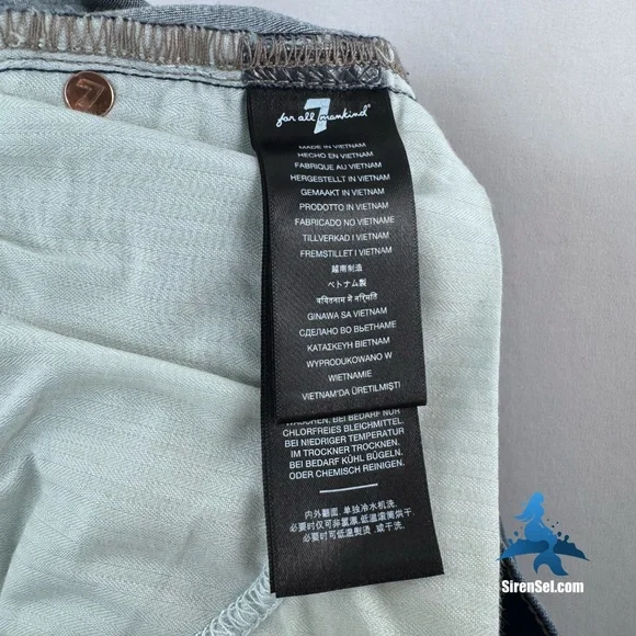 1231 7 For All Mankind Tailorless Dojo Jeans - Size 32 - Blue - Picture 15 of 16